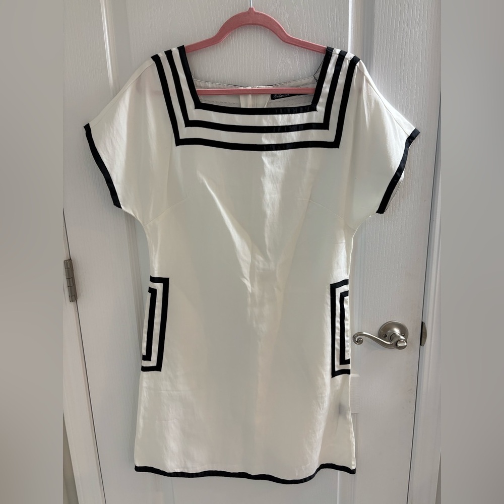 Dear Creatures White Tunic Dress with Sailor Collar